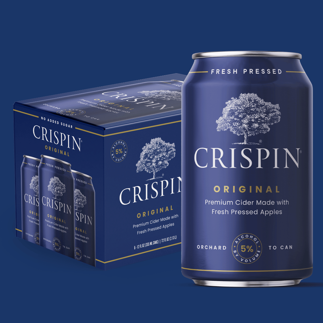 Can of Crispin Original Cider and 6-Pack Box of Crispin Original Cider
